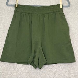 Abound Cotton Gauze Casual Shorts-Green-Women’s S-Summer-Cottagecore-Spring-NWT